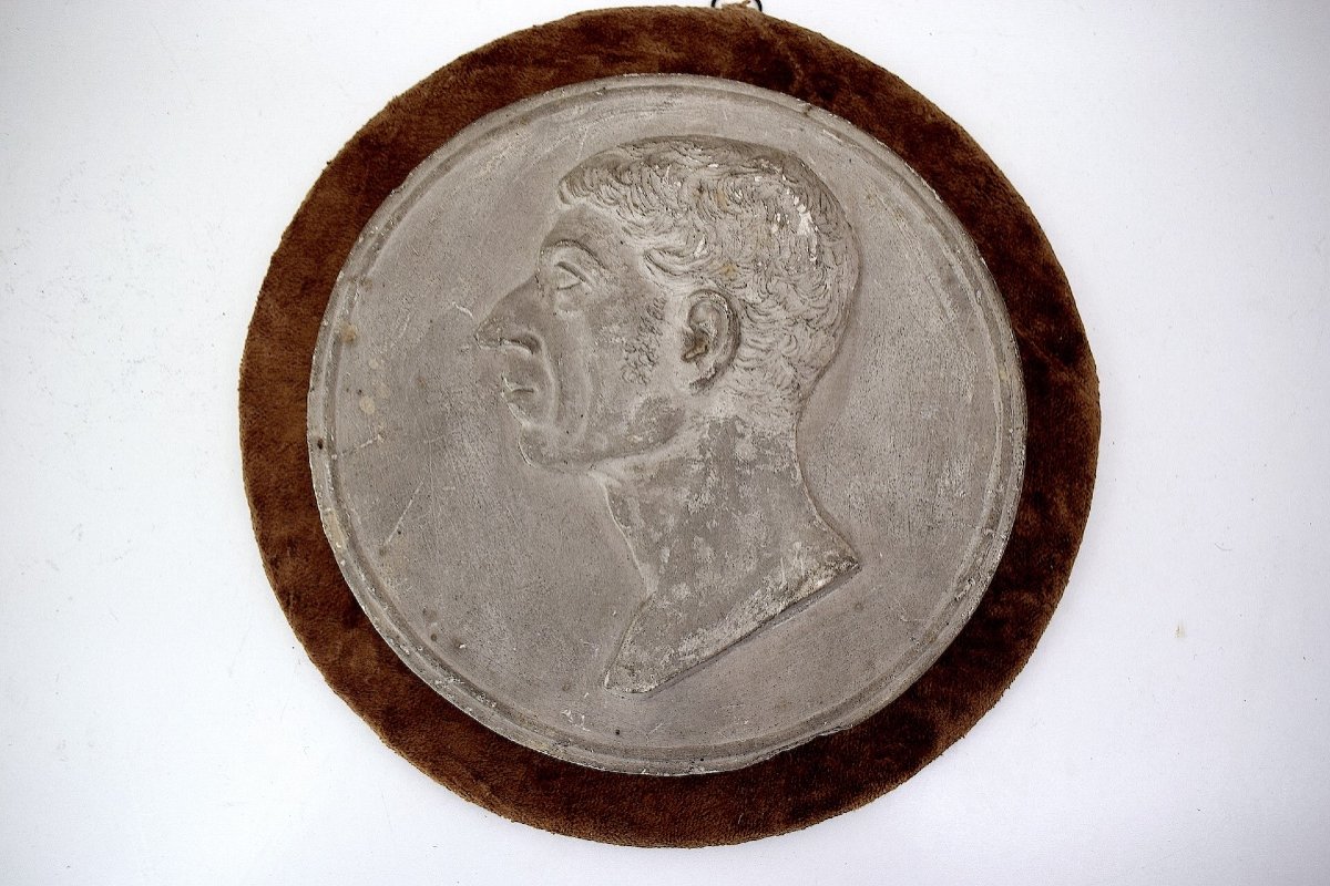 Frédéric Flacheron Médaillon En Plâtre Portrait Profil Louis Cécile Flacheron Ref1085 -photo-5