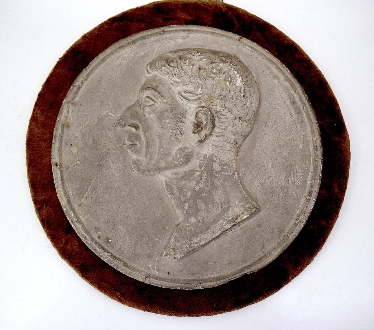 Frédéric Flacheron Médaillon En Plâtre Portrait Profil Louis Cécile Flacheron Ref1085 
