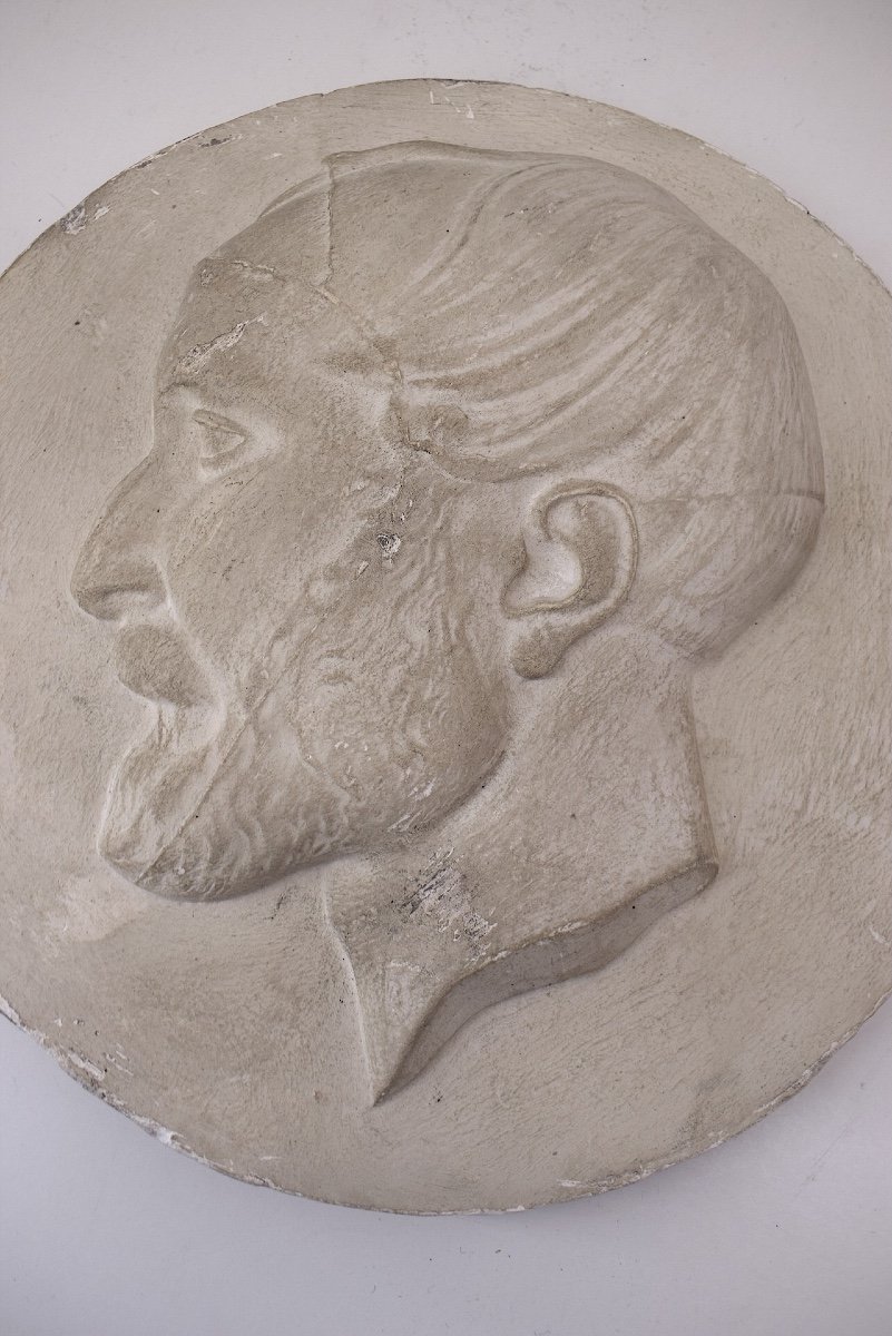 Plaster Medallion Portrait Man In Profile Ref1087 -photo-4