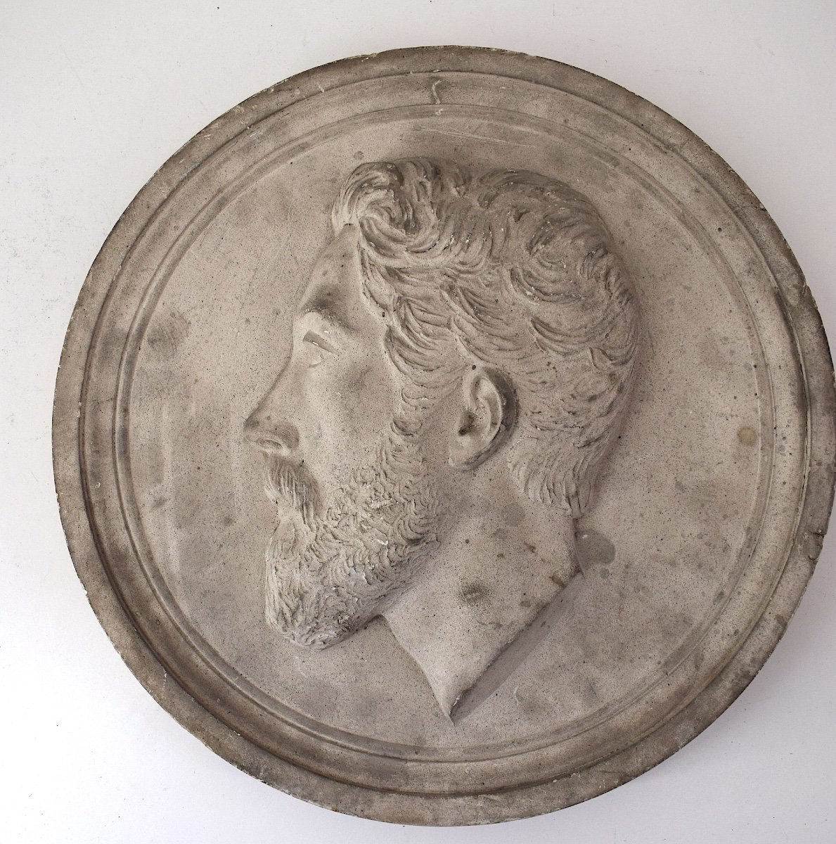 Frédéric Flacheron Plaster Medallion Portrait Profile Of Raphaëlle Flacheron Ref1088 