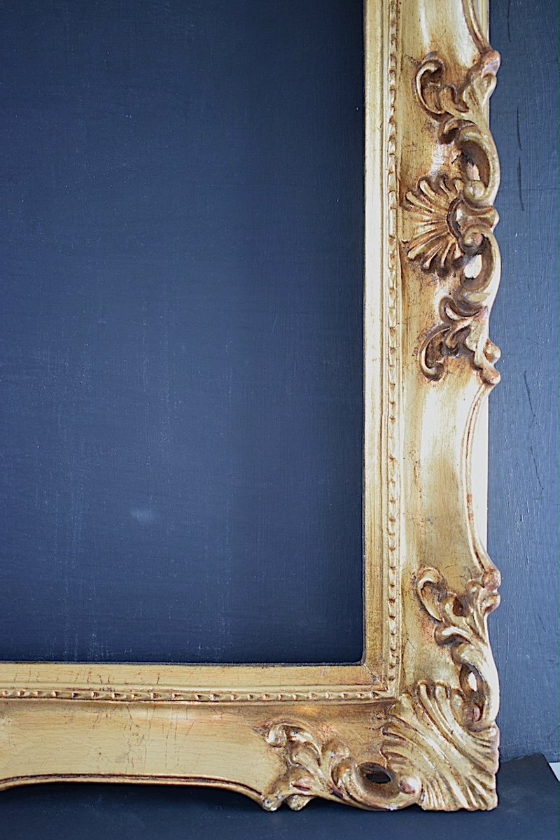 Cadre Doré Style Louis XV  Feuillure 60 x50 cm Format Proche de 12F Frame Ref C1198-photo-2