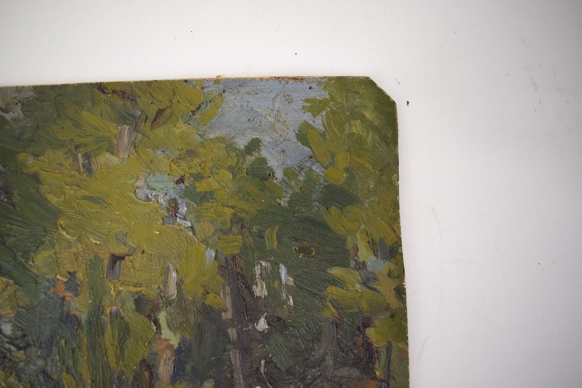 Maurice Busset Sc&egrave;ne Champ&ecirc;tre Et Sous Bois Auvergne &eacute;cole de Murols Ref1107-photo-2