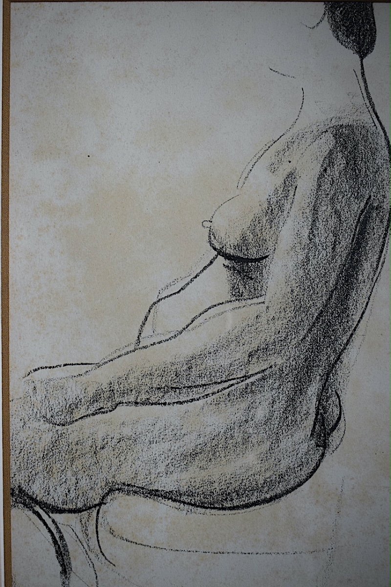 Dessin Cachet d'Atelier André Derain Nu Féminin Assis XXème RT1164 -photo-3