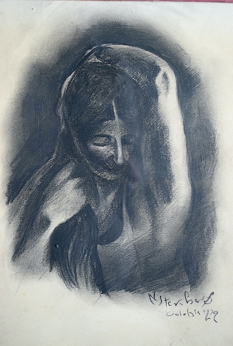 Signé N STERNBERG  Dessin Femme Demi-  Nue Daté 1929 XX ème  Rt1226-photo-2