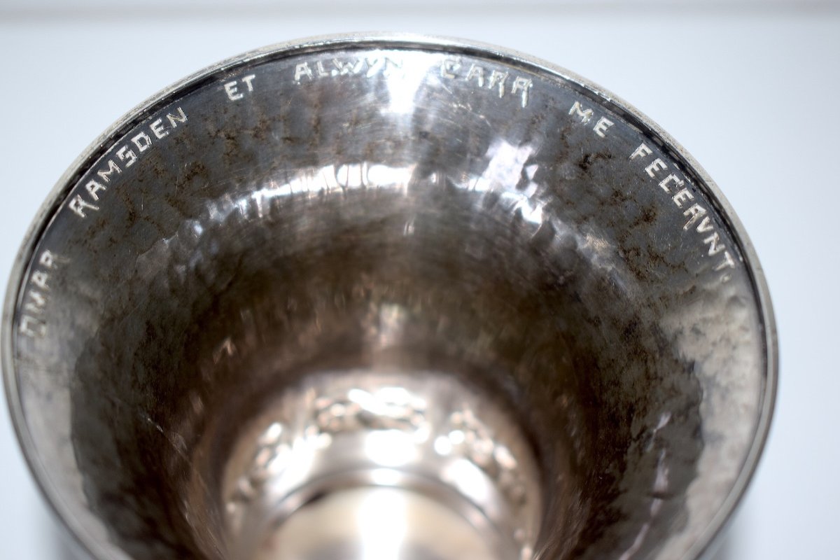 Omar Ramsden &amp; Alwyn Carr  Coupe Timbale Gobelet Argent Massif Anglais London Ref1112 -photo-1
