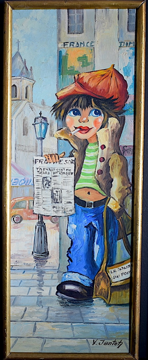 Poulbots Paris Montmartre 60s 70s Parisian Titi Signed To Identified Rt1239-photo-2