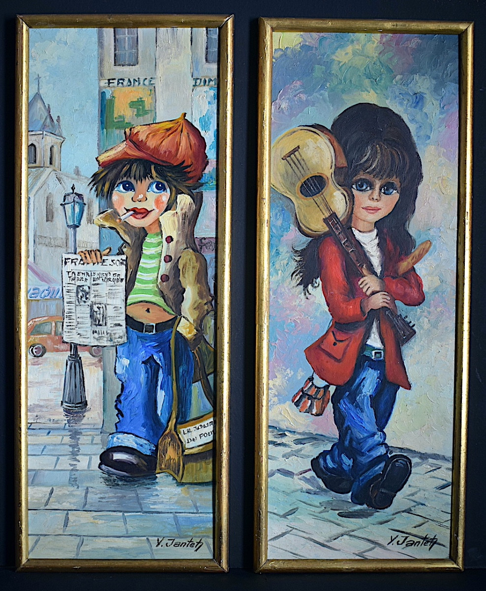 Poulbots Paris Montmartre 60s 70s Parisian Titi Signed To Identified Rt1239-photo-7