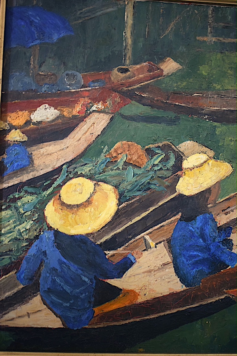 Floating Market Thailand  Asie Signed Fabre – Olmes 20th Century Rt1261-photo-3
