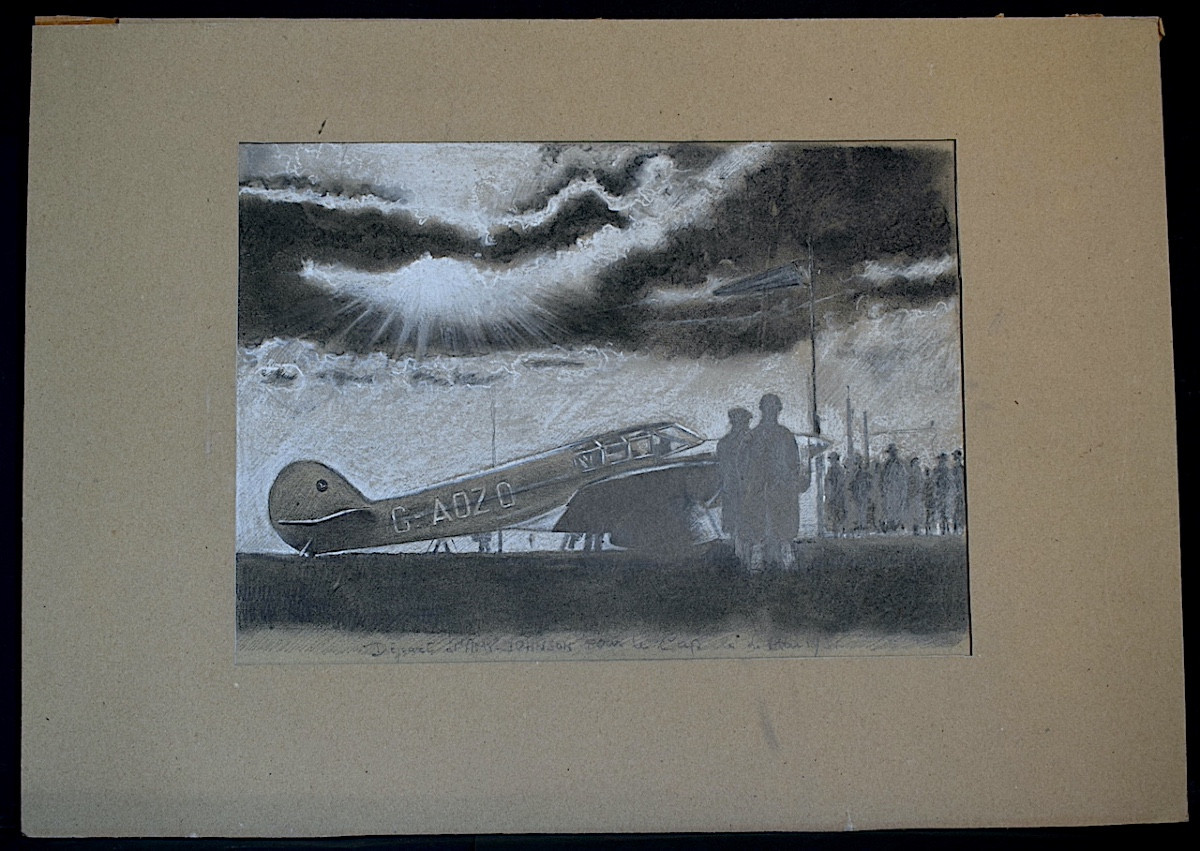 Scène Historique Aviation Amy Johnson Vol Londres Le Cap 1936 en Percival  Rt1268-photo-7