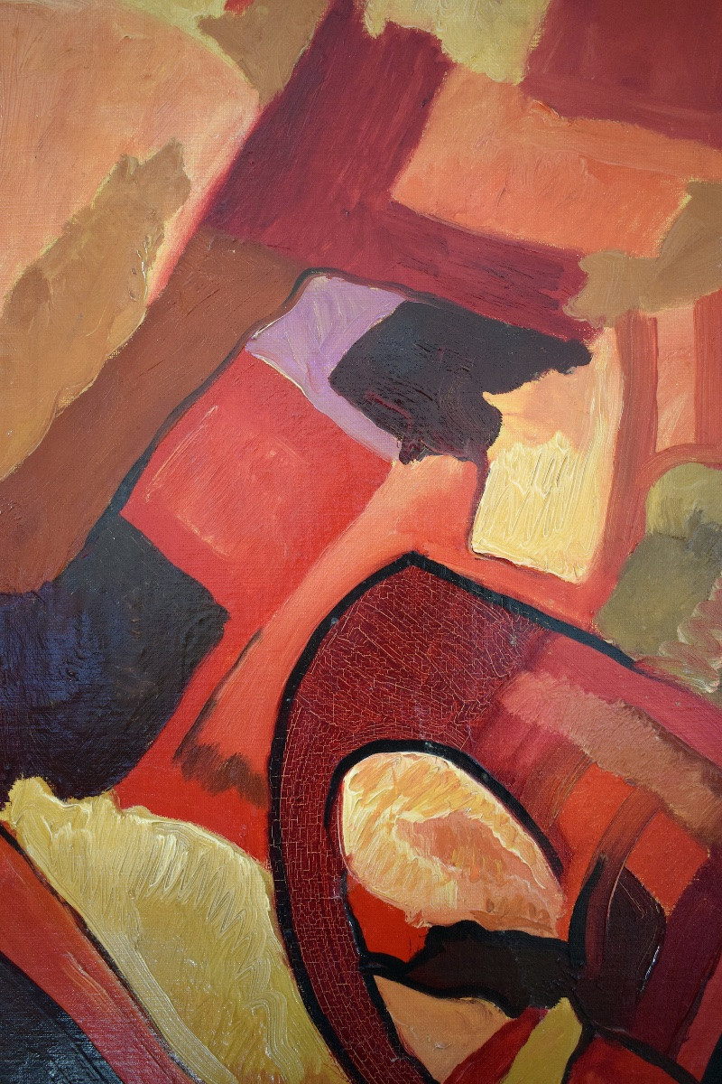 Abstract 1960s Signed E Bourcart 20th Century Rt1283-photo-2
