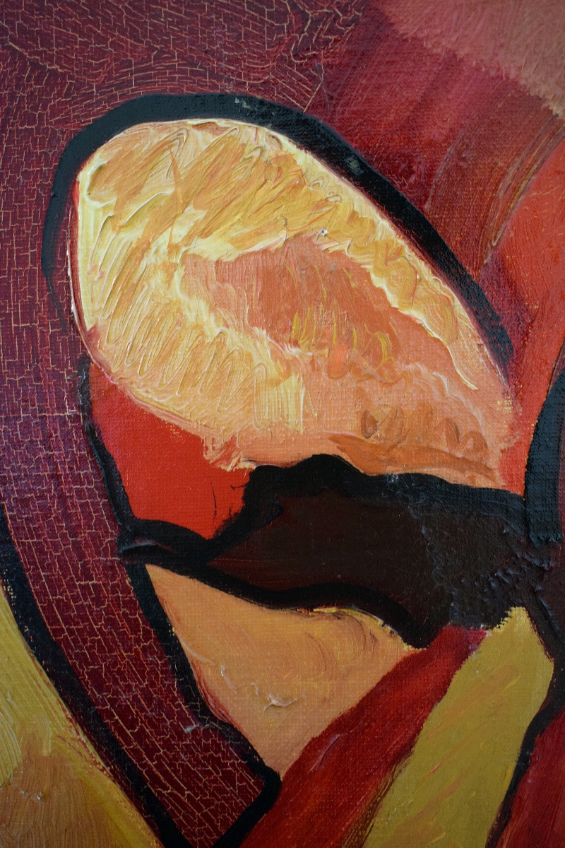 Abstract 1960s Signed E Bourcart 20th Century Rt1283-photo-4