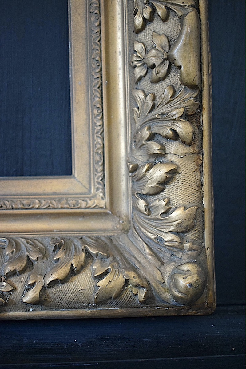19th Century Frame Called Barbizon Rabbet 34 X 18 Cm Close To The Marine Format 4m Frame Ref C1214-photo-1