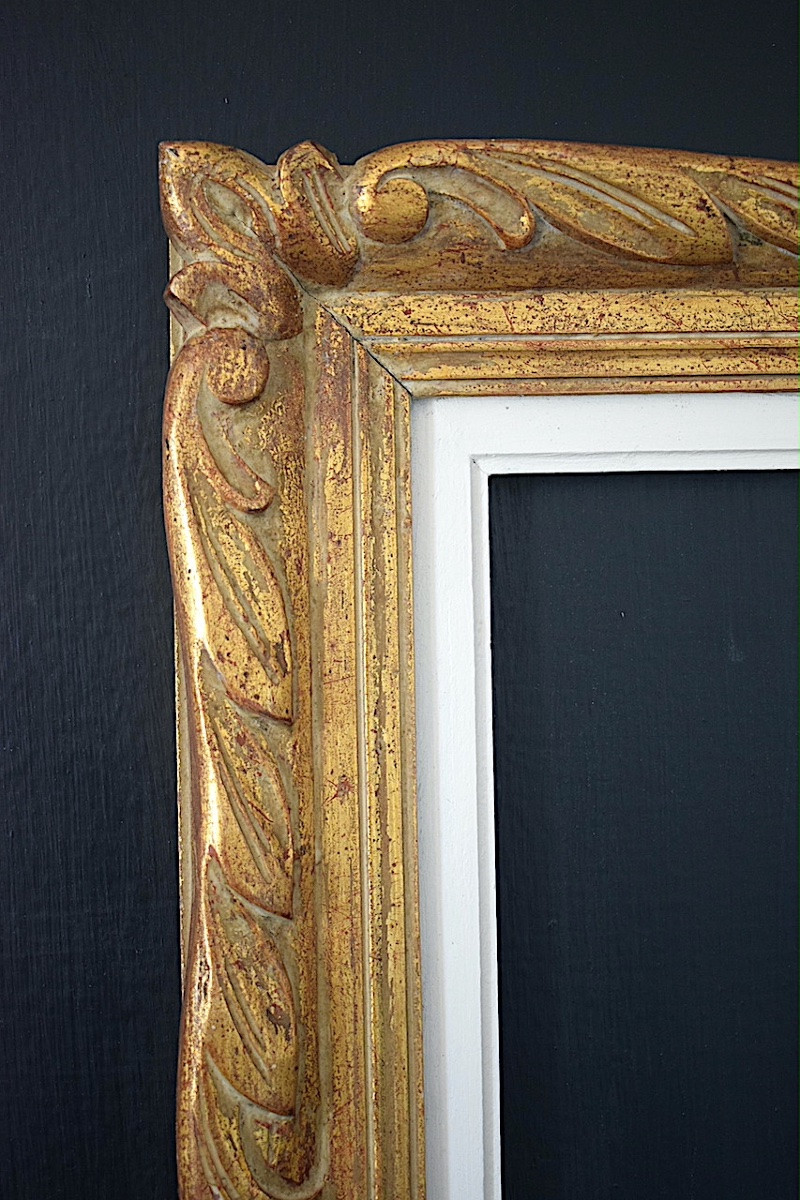 CADRE  ancien Doré Feuillure 61 x 50 cm format 12F FRAME XX ème Ref C1217-photo-3