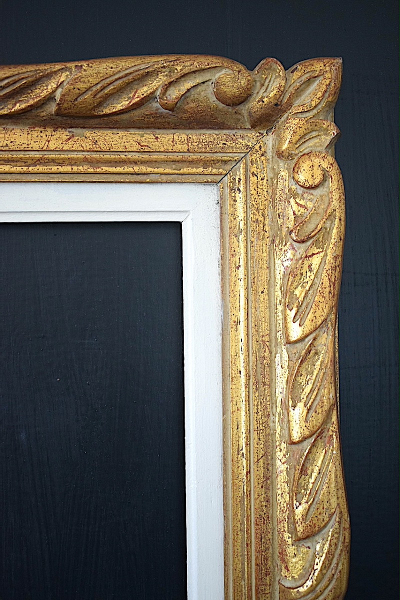 CADRE  ancien Doré Feuillure 61 x 50 cm format 12F FRAME XX ème Ref C1217-photo-1