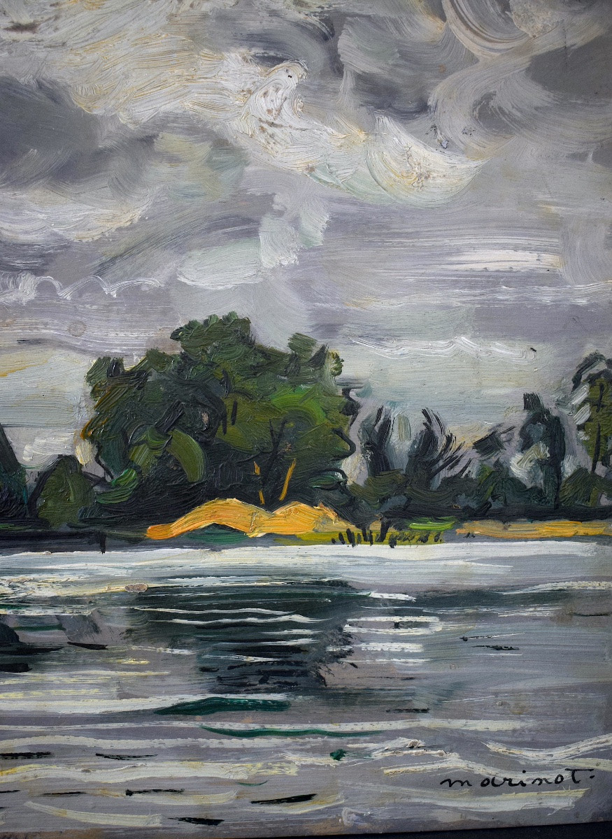 Maurice Marinot Lake Enghien Val d'Oise Dated 1953 20th Century Rt1302-photo-1