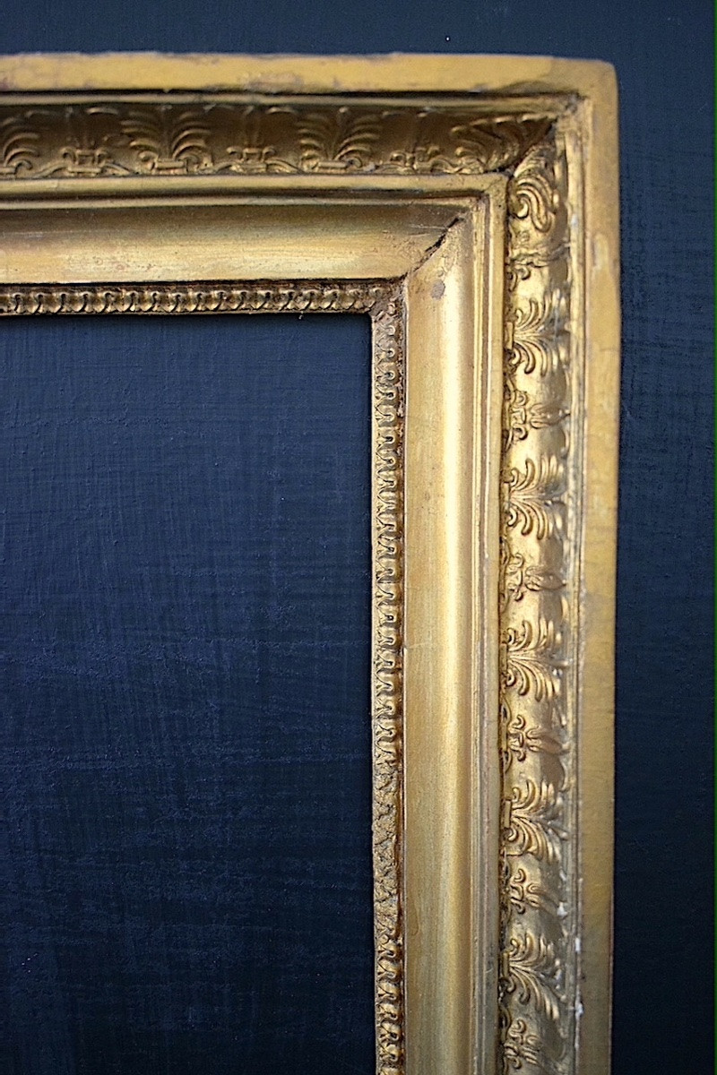 19th Century Gilded Frame With Palmettes Rebate 27 X 22 Cm Format 3f Frame Ref C1220-photo-1