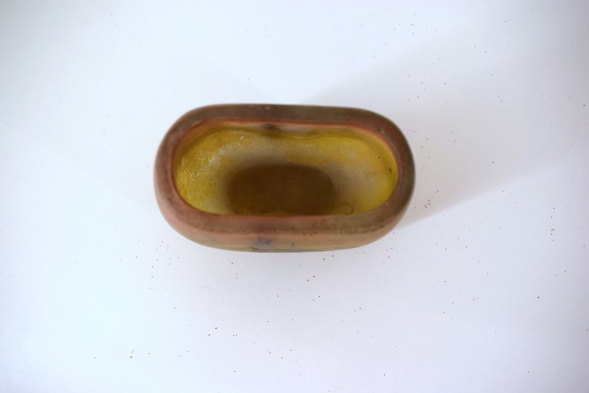 Jean-simon Peynaud Miniature Art Nouveau Vase Painted Glass Marine Lake Scene Ref1123 -photo-5