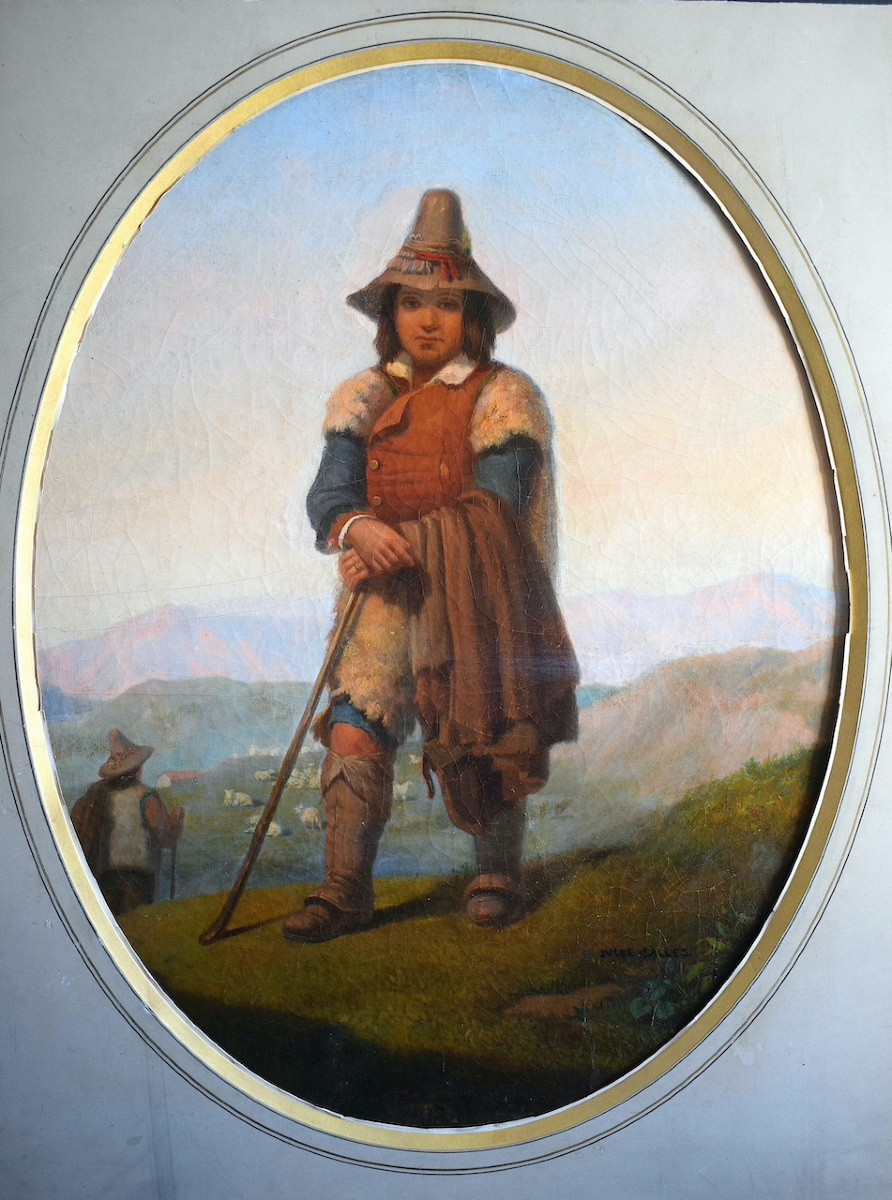 Jules Salles Signed Little Shepherd Pastoral Scene 19th Century Rt1310-photo-2