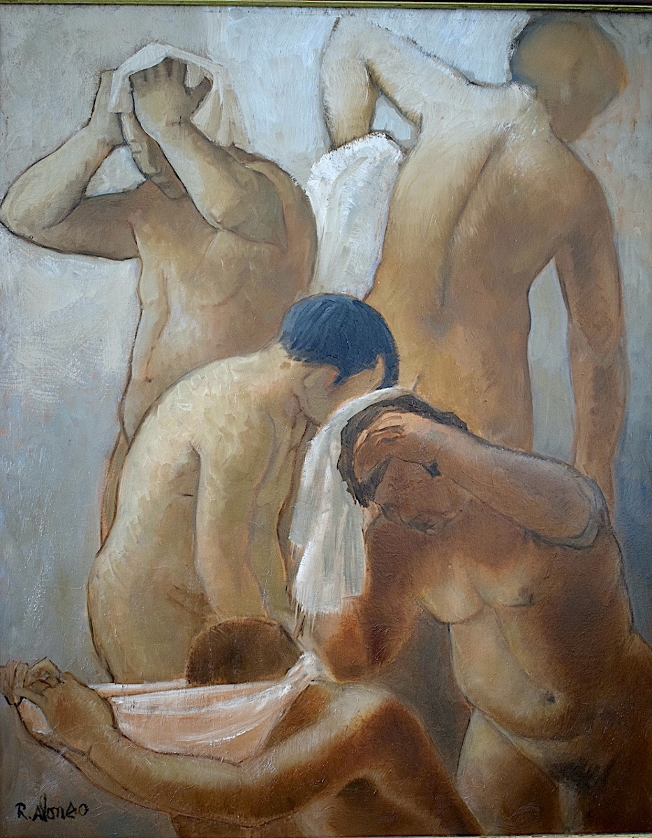 Rafael Alonso Spanish Male Nude Men Bathing 20th Century Rt1311-photo-2