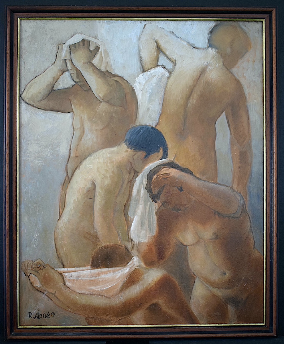 Rafael Alonso Spanish Male Nude Men Bathing 20th Century Rt1311