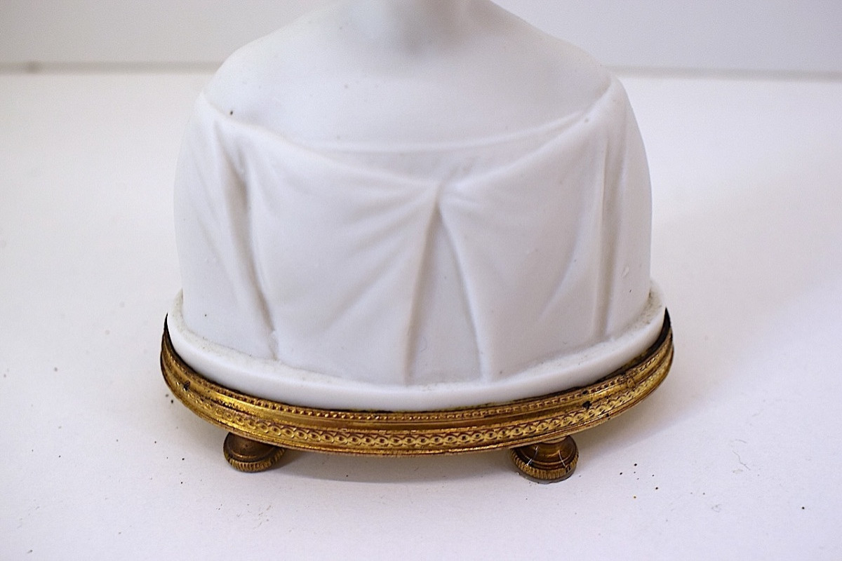 Sculpture miniature en biscuit Buste de femme Art Nouveau    ref1128-photo-2