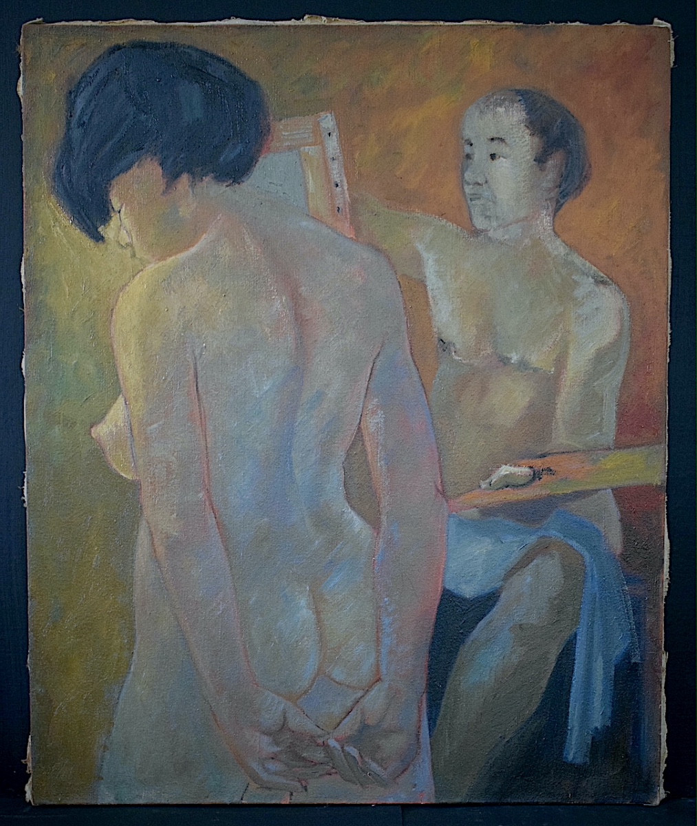 Rafael Alonso Spanish Female Nude Painter And Her Model 20th Century Rt1312