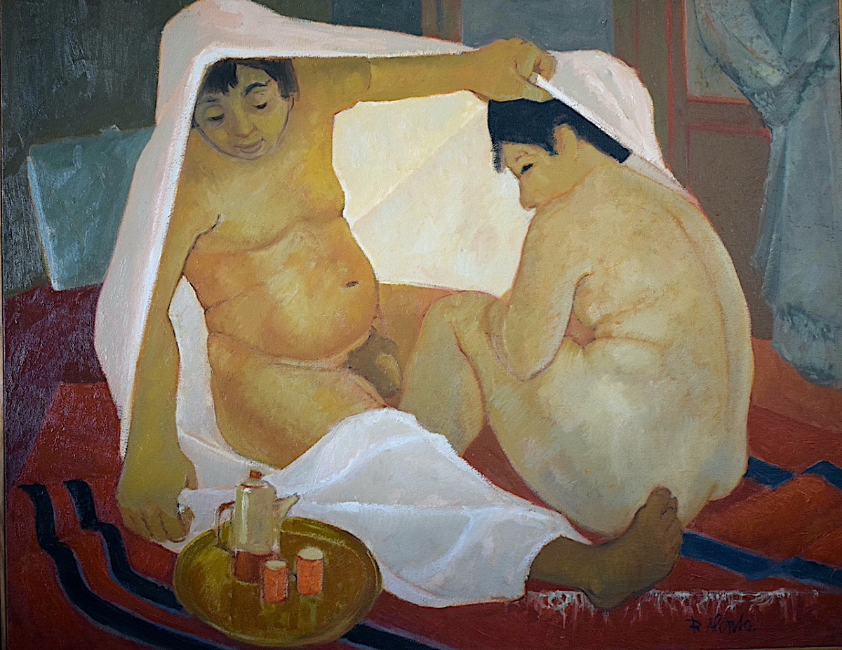 Rafael Alonso Spanish Nude Couple Titled: The Shelter 20th Century Rt1313-photo-2