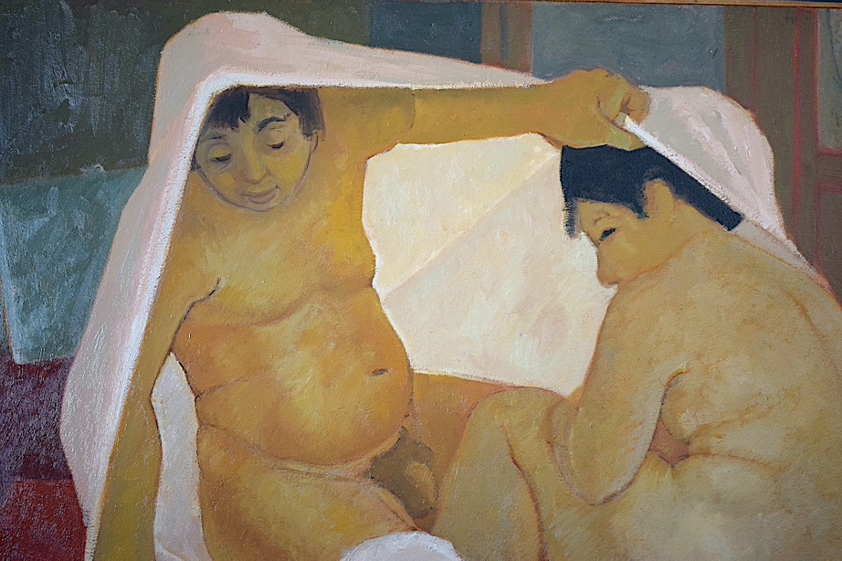 Rafael Alonso Spanish Nude Couple Titled: The Shelter 20th Century Rt1313-photo-3