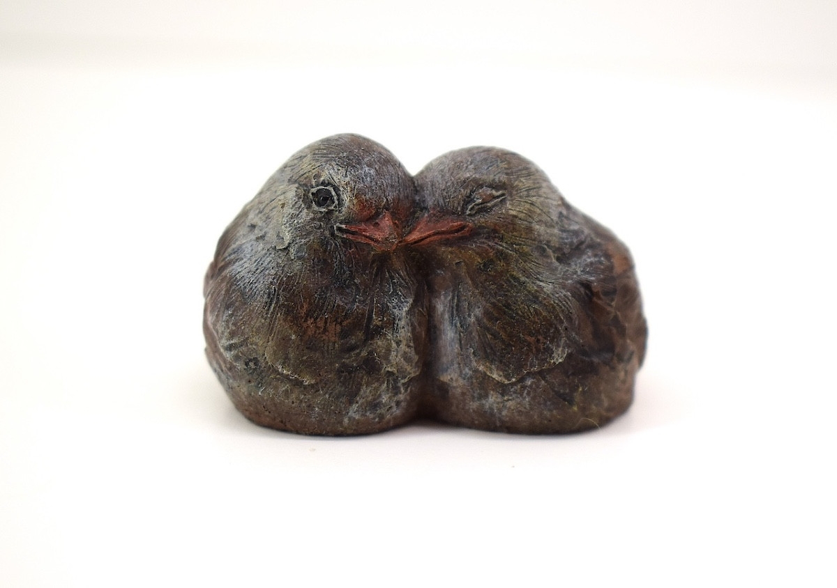 Plomb de Nuremberg  dit parfois bronze de Vienne oiseaux amour romantique ref1133 