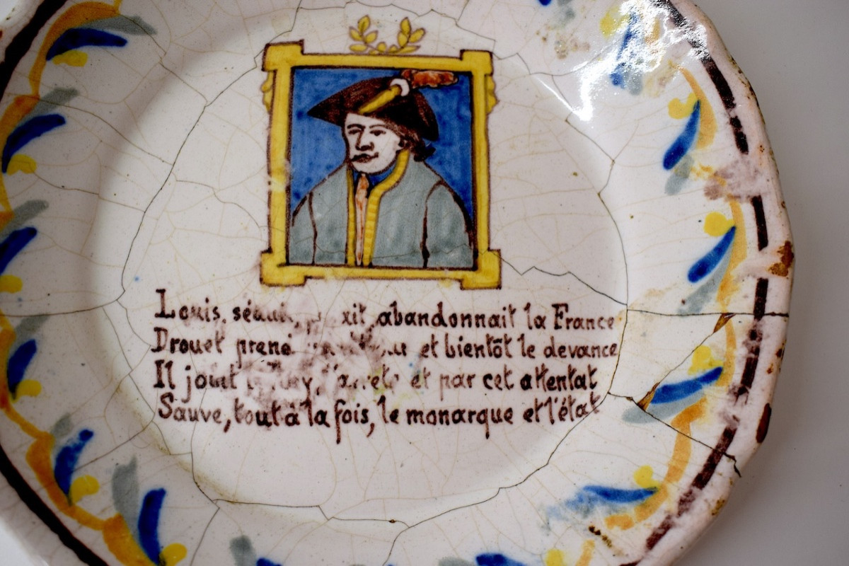 NEVERS Assiette parlante révolution Jean-Baptiste Drouet  arrestation du roi Louis XVI ref1138-photo-2