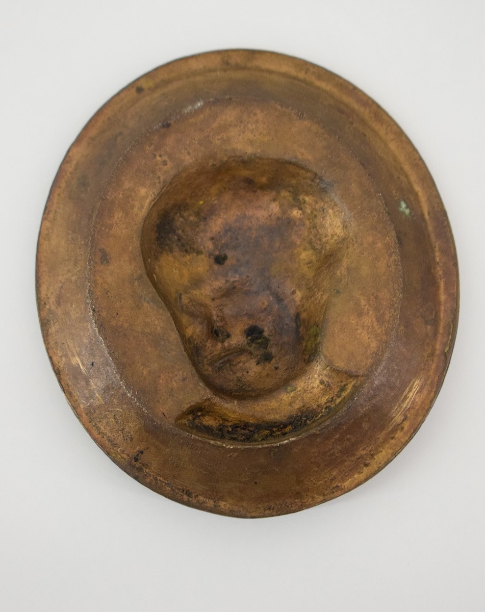 JEAN NOREST  miniature   Médaillon ovale  en bronze portrait enfant  ref1138-photo-4