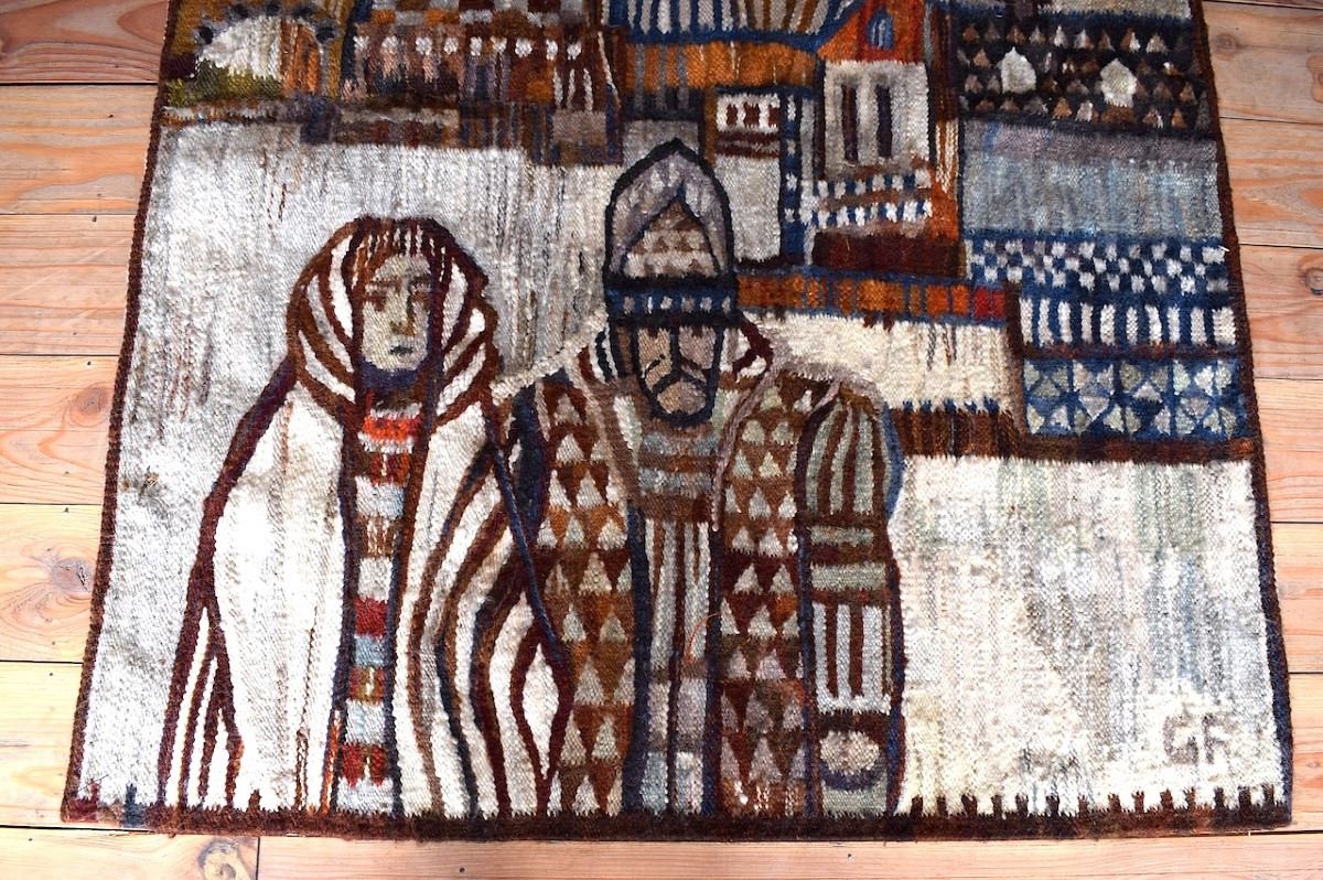 Handwoven Wool Art Tapestry By Piotr Grabowski Poland Ref1139 -photo-3