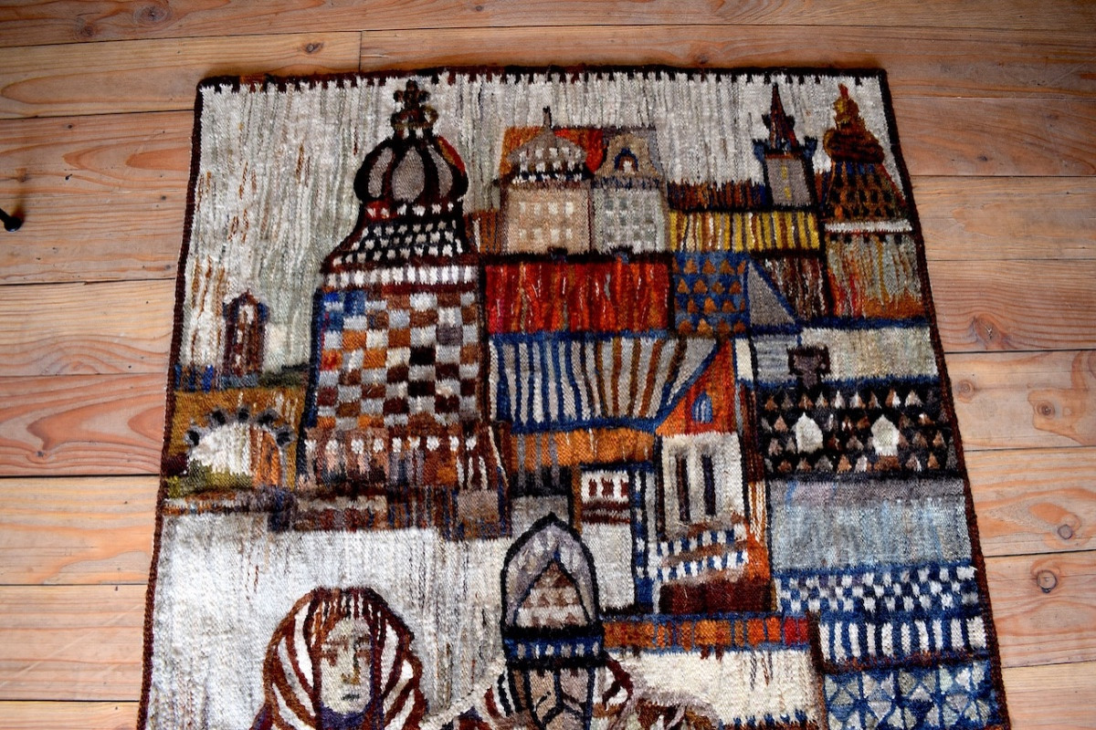 Handwoven Wool Art Tapestry By Piotr Grabowski Poland Ref1139 -photo-4