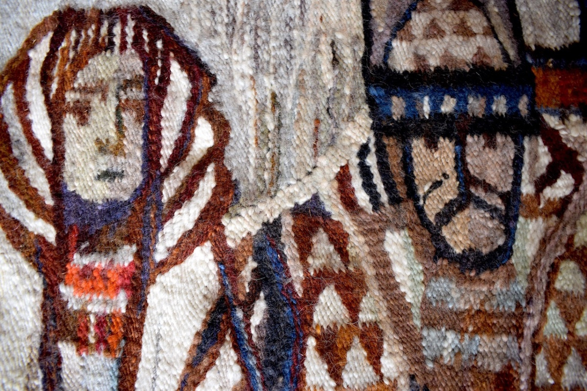 Handwoven Wool Art Tapestry By Piotr Grabowski Poland Ref1139 -photo-3
