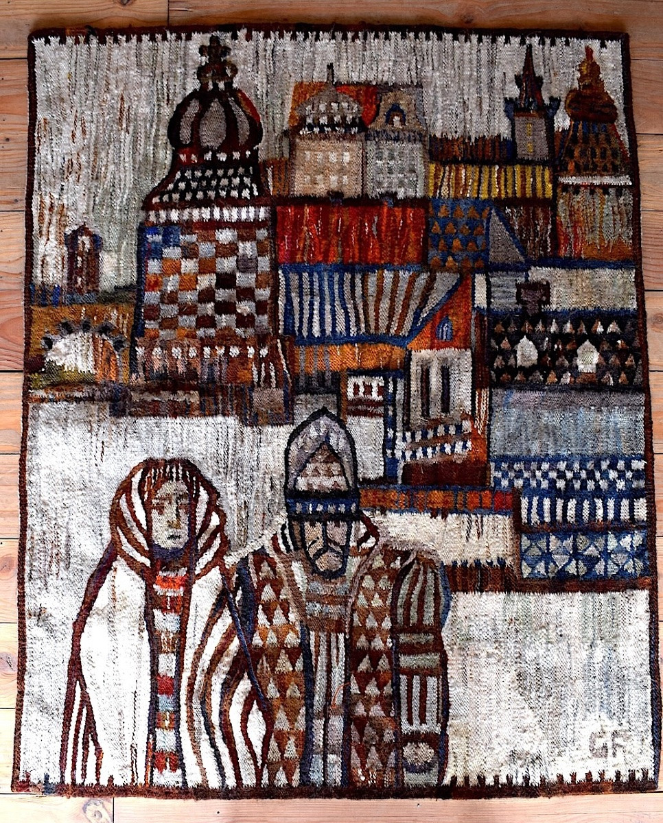 Handwoven Wool Art Tapestry By Piotr Grabowski Poland Ref1139 -photo-6