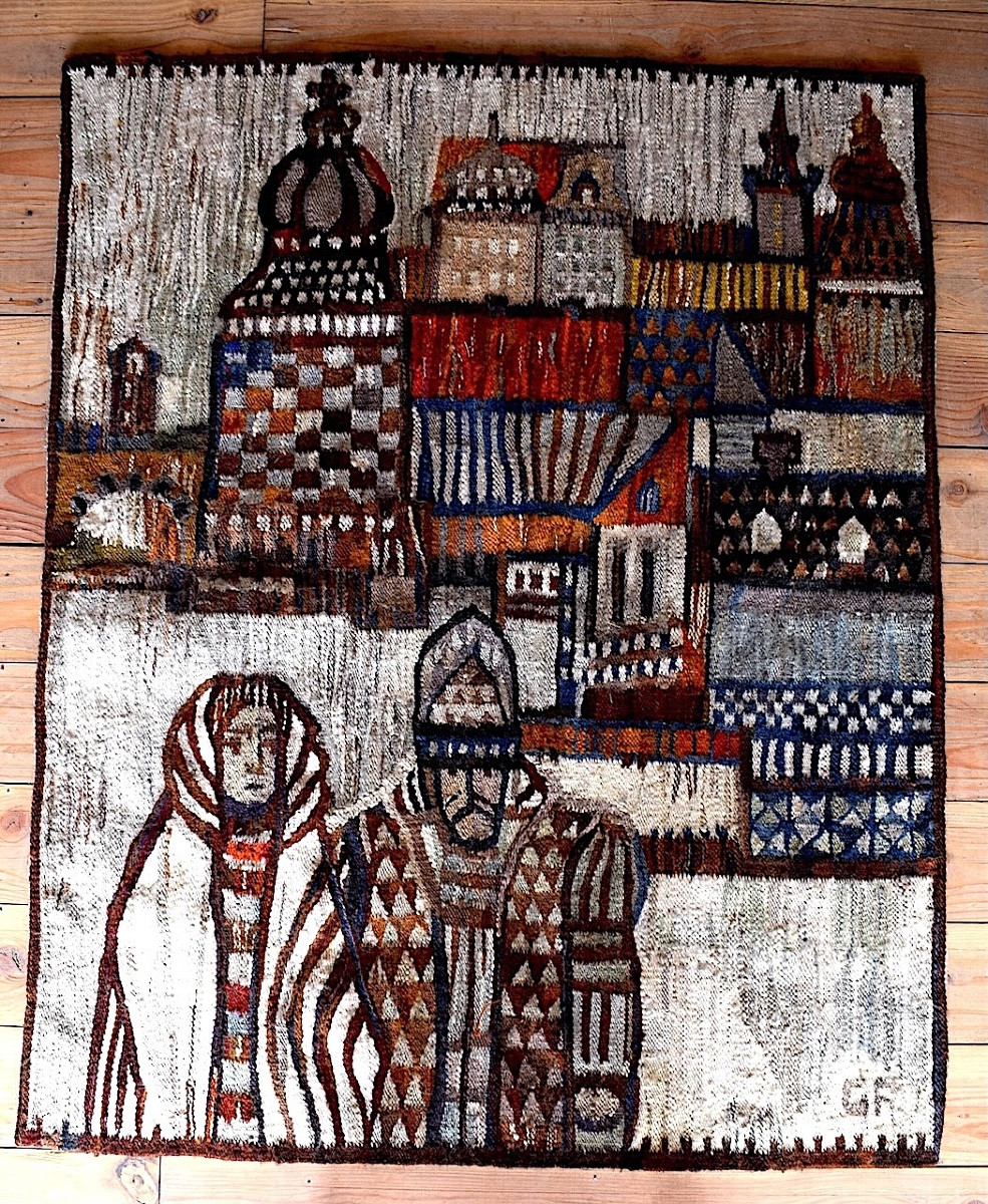 Handwoven Wool Art Tapestry By Piotr Grabowski Poland Ref1139 