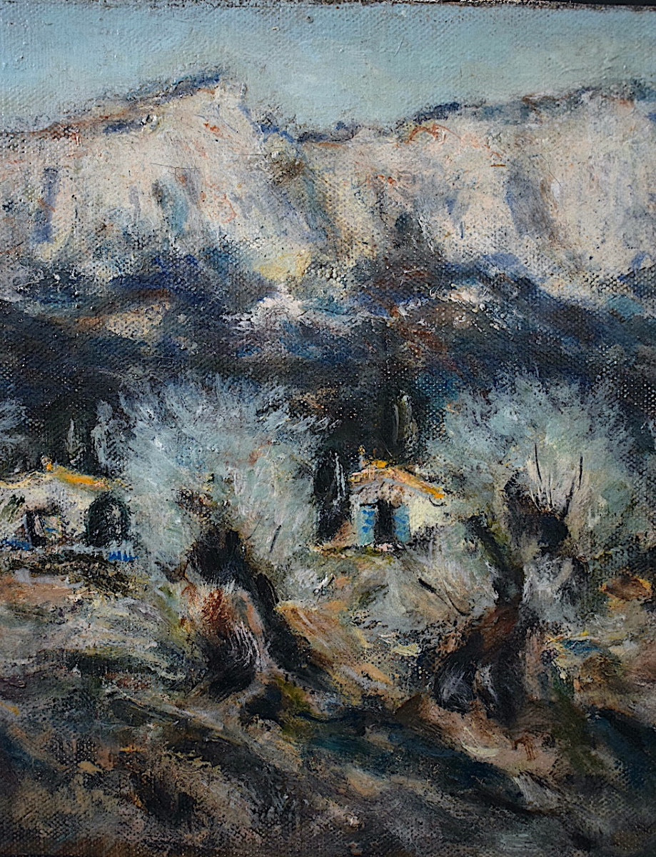 Montagne Sainte Victoire Provence oliviers les olivades signé DUBOIS XX ème siècle RT1333-photo-3