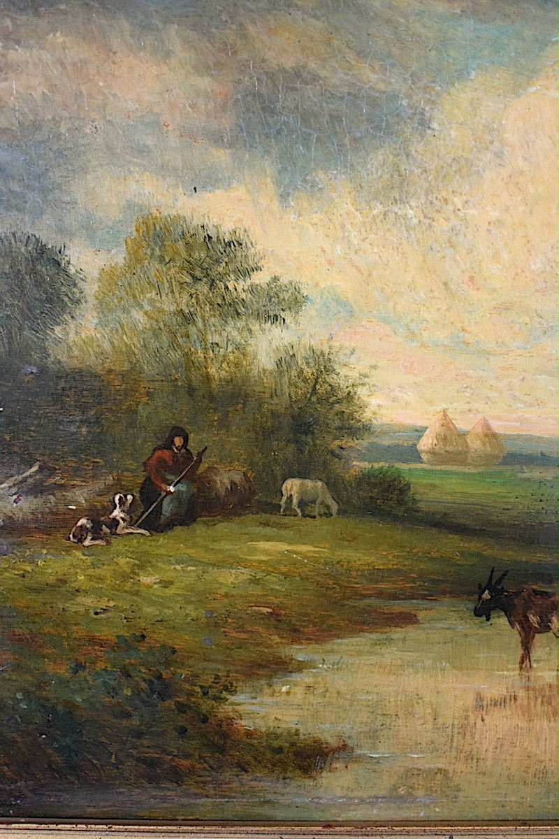 Gaspare Gabrielli Early 19thitaly Iland Animated Pastoral Scene Shepherdess Cows  Rt1341-photo-5