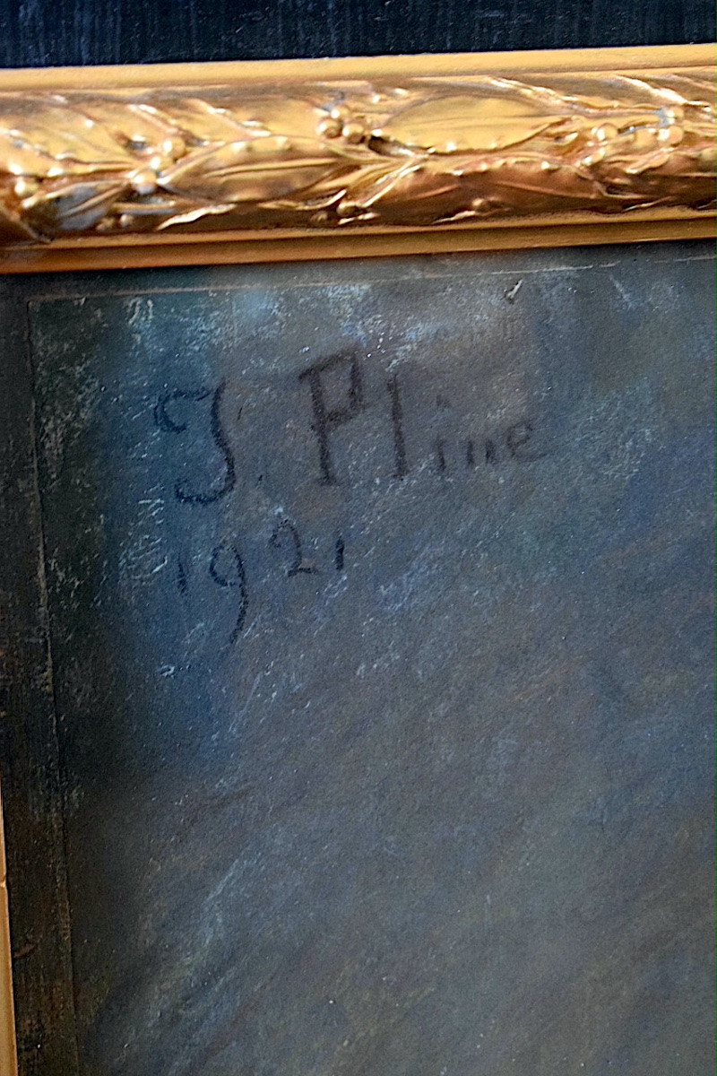 pastel portrait jeune femme signé J PLINE style ART NOUVEAU daté 1921 XX ème RT1347-photo-3