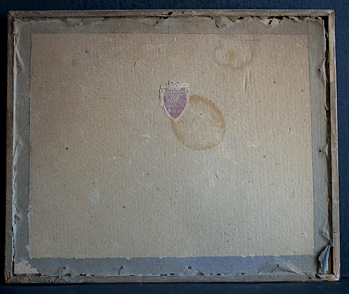 Aquarelle Cité de Carcassonne porte d'Aude signé à identifier début XX ème RT1348-photo-3