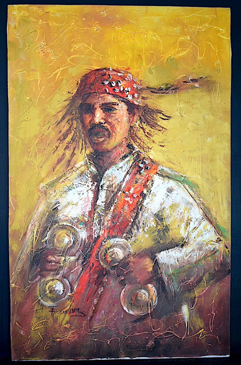 Personnage orientaliste  XXème siècle signé à identifier RT1356