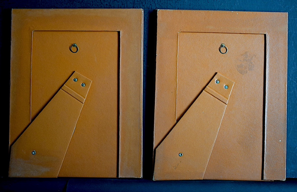 Pair Of 50s Leather Photo Frames For Standard 15 X 20 Cm Photo Frames Ref C1227-photo-4