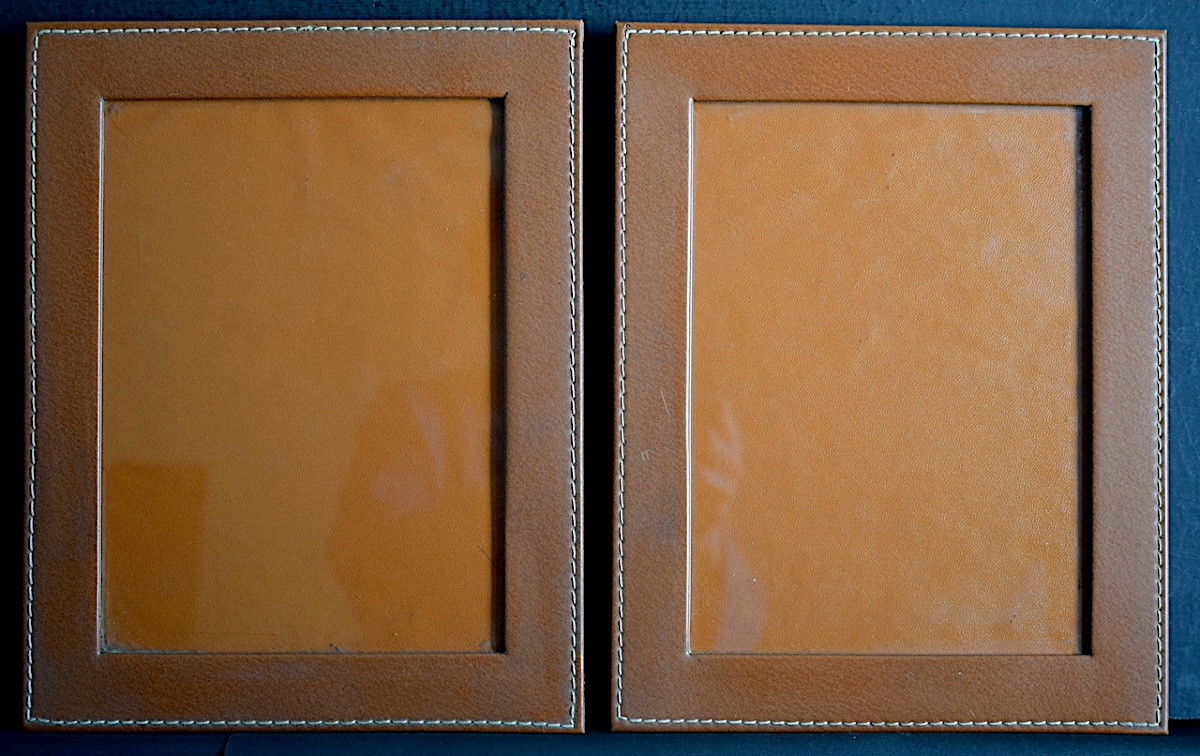 Pair Of 50s Leather Photo Frames For Standard 15 X 20 Cm Photo Frames Ref C1227