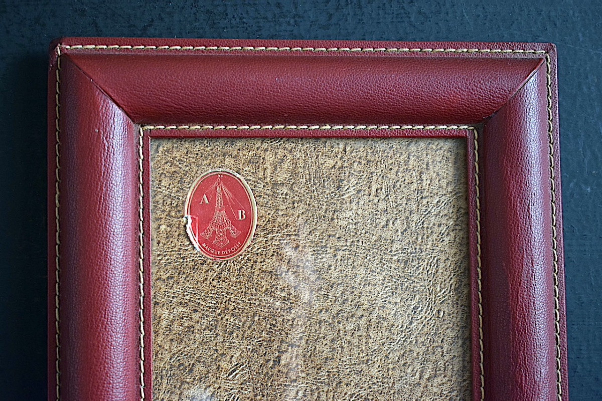 CADRE PHOTO cuir 1950 couleur bordeaux pour photos standard 13 x 18 cm photo frame Ref C1228-photo-2