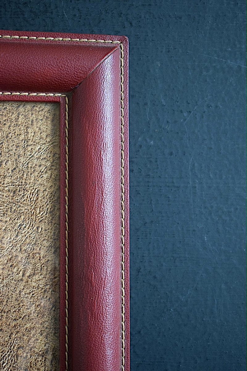 CADRE PHOTO cuir 1950 couleur bordeaux pour photos standard 13 x 18 cm photo frame Ref C1228-photo-4