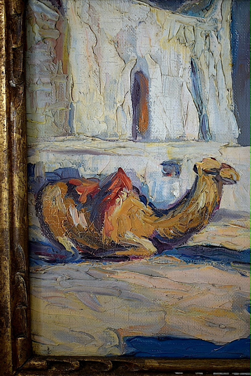 Orientalist Signed To Identify Desert Dromedary Bedouin Algeria Morocco Tunisia XXth Rt1362-photo-1