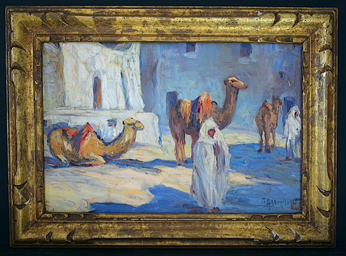 Orientalist Signed To Identify Desert Dromedary Bedouin Algeria Morocco Tunisia XXth Rt1362-photo-5