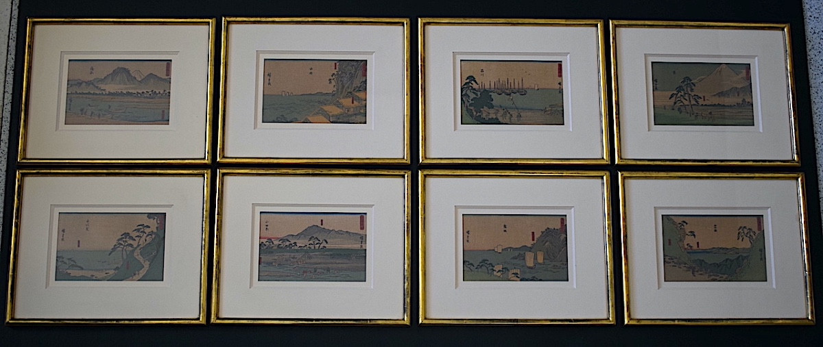  Hiroshige Eight Japanese Prints 19th Century Rt1364