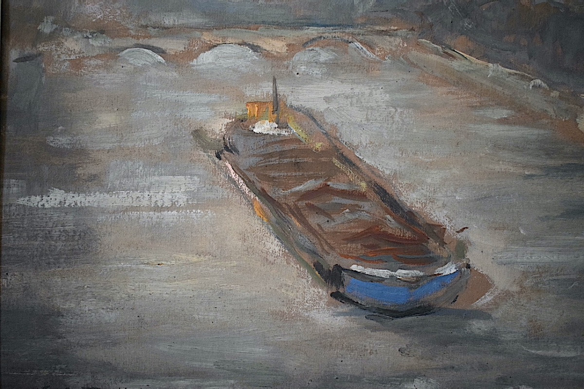 CLÉMENT CASTELLI  Paris  Notre Dame la Seine en crue année 1930 impressionniste RT1371-photo-4