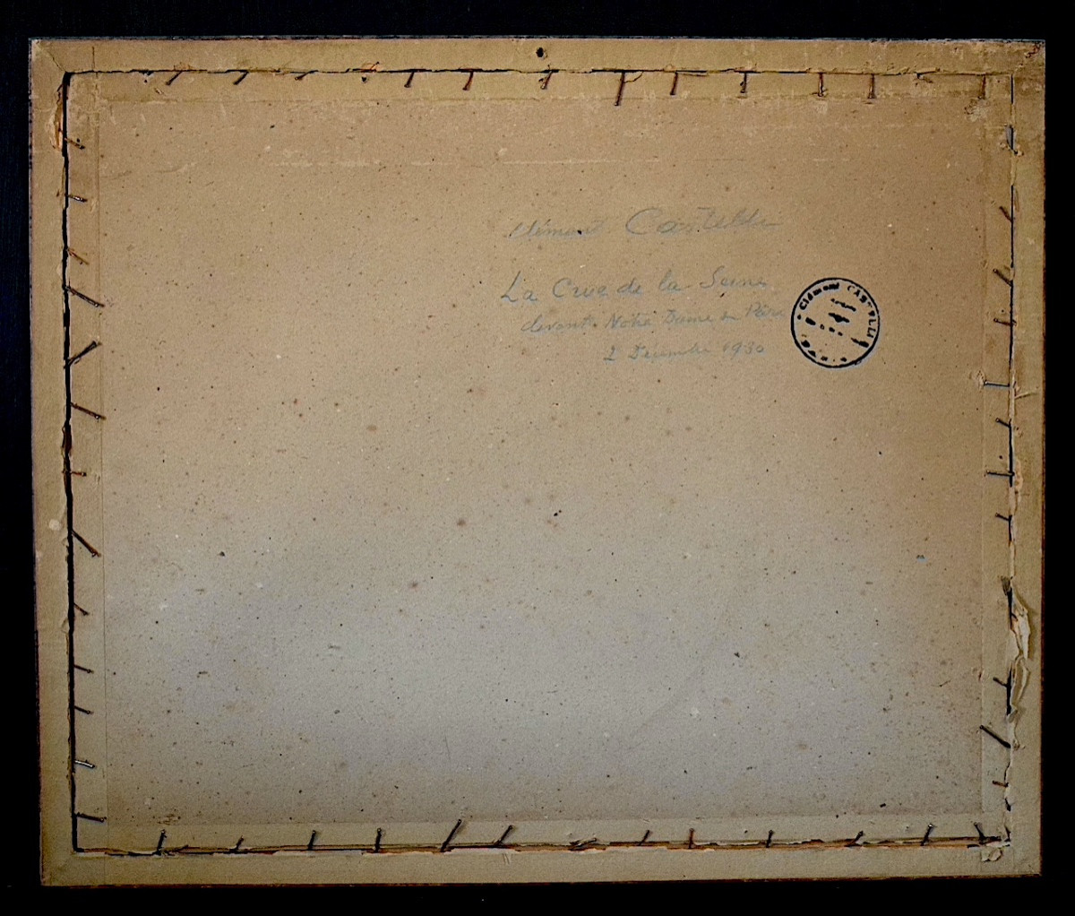 CLÉMENT CASTELLI  Paris  Notre Dame la Seine en crue année 1930 impressionniste RT1371-photo-3